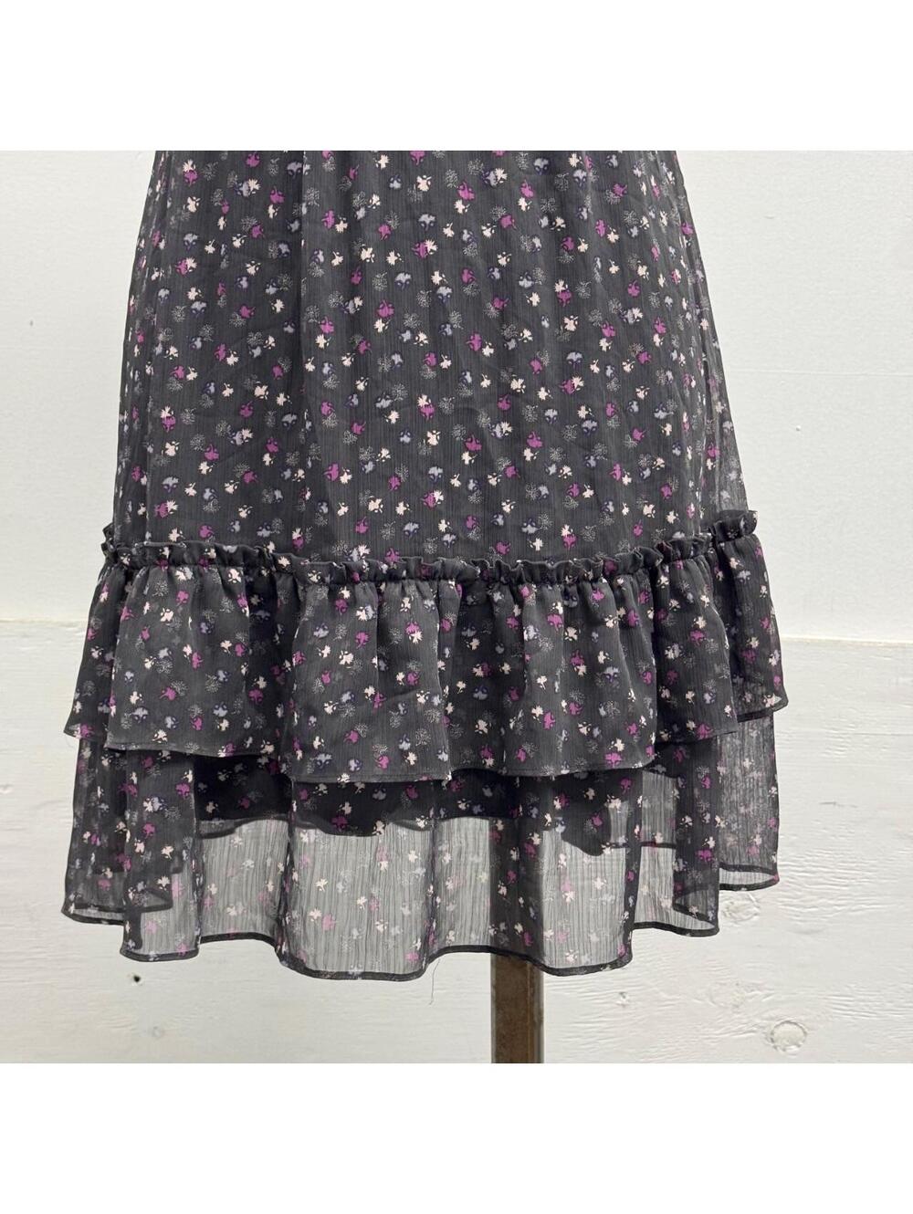 Vintage Y2K American Eagle Floral Sheer Chiffon Babydoll Mini Dress - Picture 3 of 8